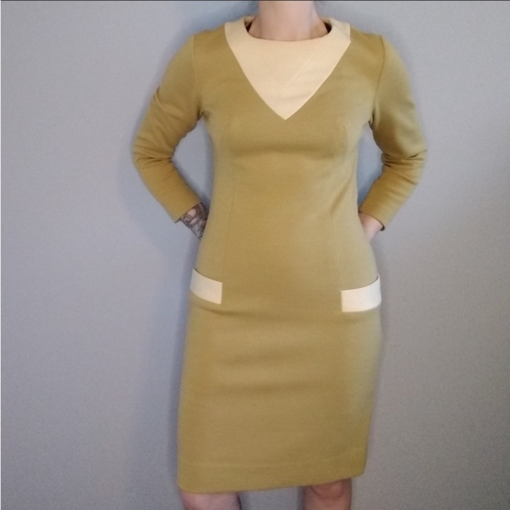 Vintage 60s Mod Long Sleeve Shift Dress